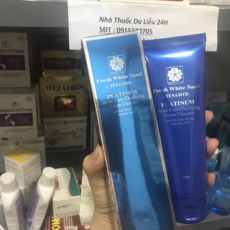 Sữa Rửa Mặt Ngăn Ngừa Mụn Fresh White Sand Tenamyd Platinum 120g
