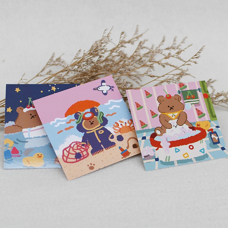 Set 9 card gấu bear cao cấp đóng túi