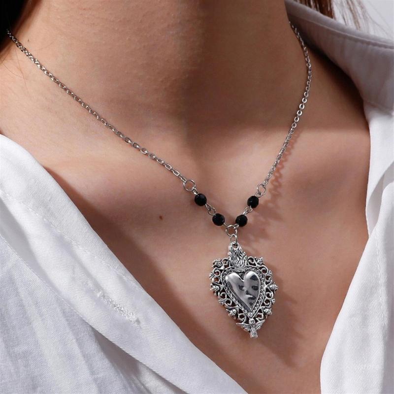 XIXI Vòng cổ Hình Trái Tim Đầu Lâu Chất Liệu Hợp Kim