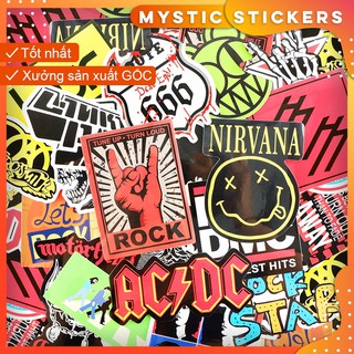[LOGO Ban nhạc #1] 100 Sticker chống nước dán laptop vali xe mũ bảo hiểm nhà cửa ...