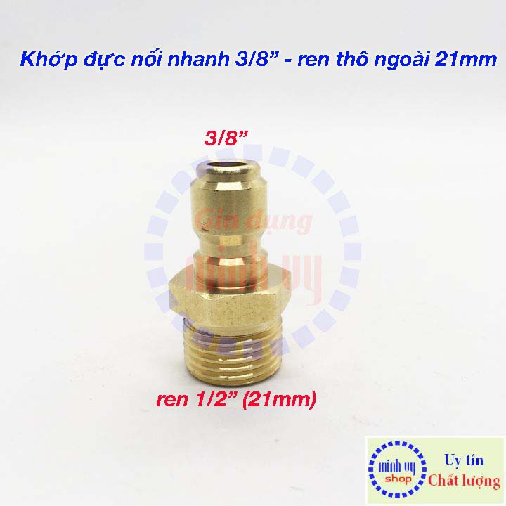 Khớp nối nhanh 3/8" đủ các loại ren - phụ kiện máy rửa xe