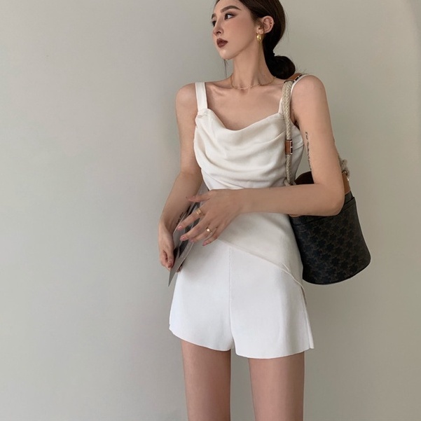 Áo Hai Dây Vải Lụa Kiểu Cổ Điển Phong Cách Hàn Quốc | BigBuy360 - bigbuy360.vn