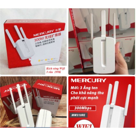 Bộ kích sóng wifi MERCURY 3 râu (có Video hướng dẫn sử dụng)