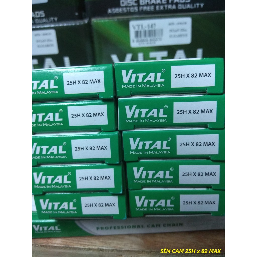 Sên cam mắc bầu Vital xuất xứ Malaysia 25H x 82 ,88,90  cho xe Max & các loại xe độ