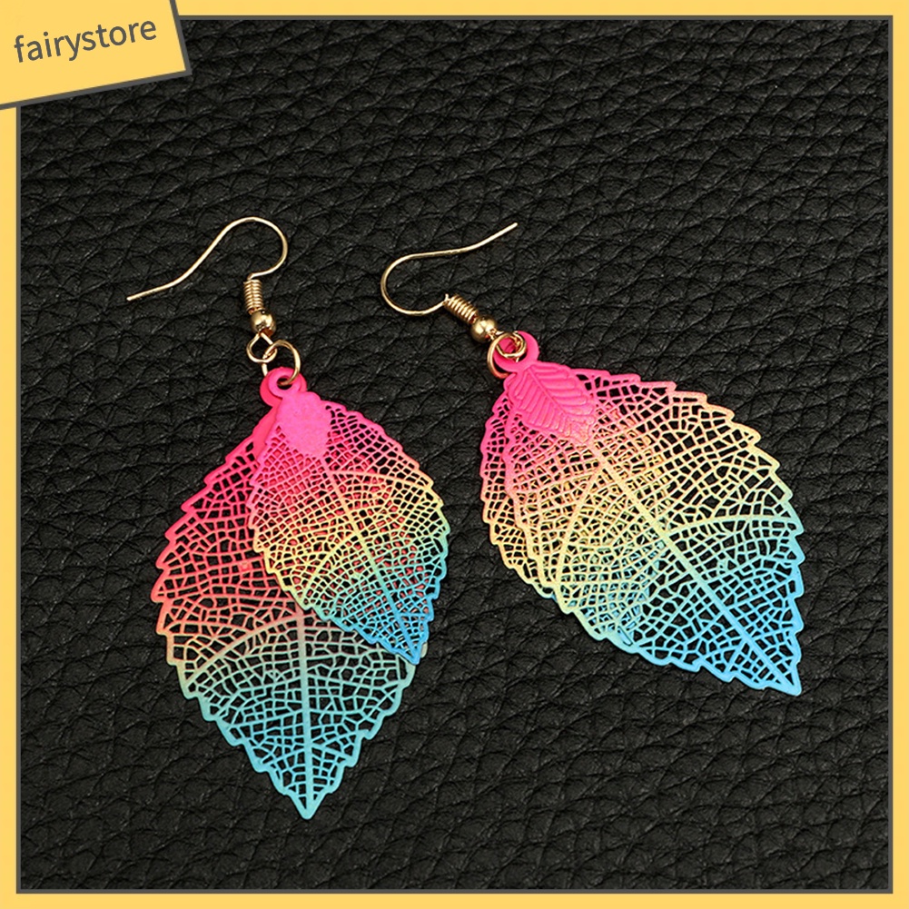 Bông Tai Hình Chiếc Lá Nhiều Màu Sắc