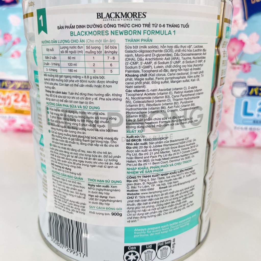 Sữa BLACKMORES Úc hàng chính hãng đủ số 1,2,3 900g