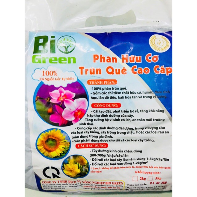 Phân trùn quế bao 2kg, phân hữu cơ d.dưỡng tiện lợi cho tất cả các loại cây trồng