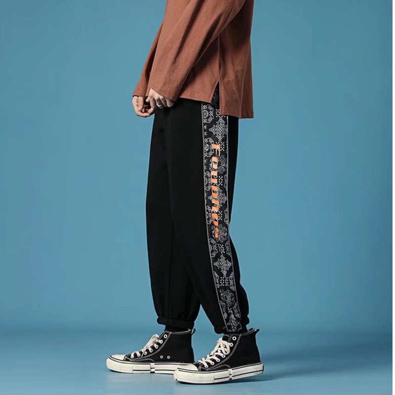 ✦ AFFLIGA ✦Quần dài dáng rộng in hoa thiết kế đơn giản thoải mái cho nam size S-3XL