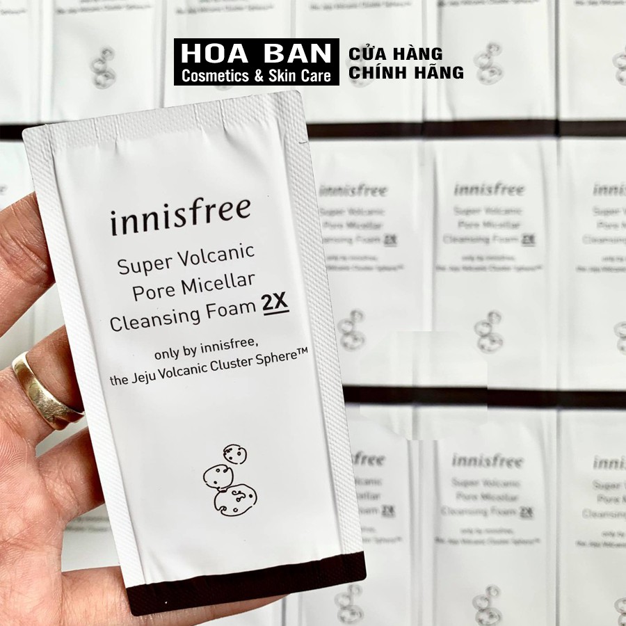Sample sữa rửa mặt Innisfree Super Volcanic Pore Micellar Cleansing Foam 2x 3ml | BigBuy360 - bigbuy360.vn