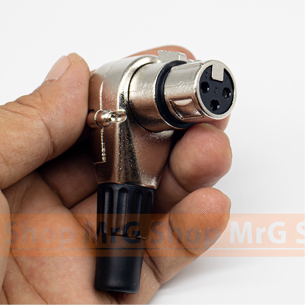 Jack Canon Đực Cái Cong Chữ L (XLR male, XLR female) - MrG