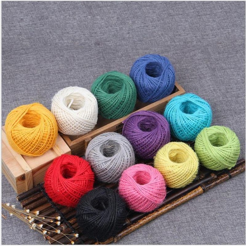 Cuộn dây thừng màu 25m,treo trang trí, làm đồ handmade, quấn chai lọ, nút gỗ bông hoa