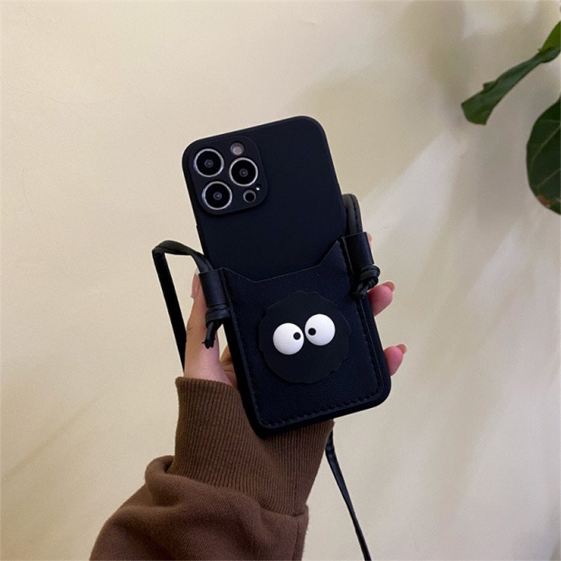 Dễ Thương Ốp Điện Thoại Có Ngăn Đựng Thẻ Và Dây Đeo Cho iphone14 / 15pro 13 11 12pro xsmax x / xs 7 / 8plus xr se2 6s se3