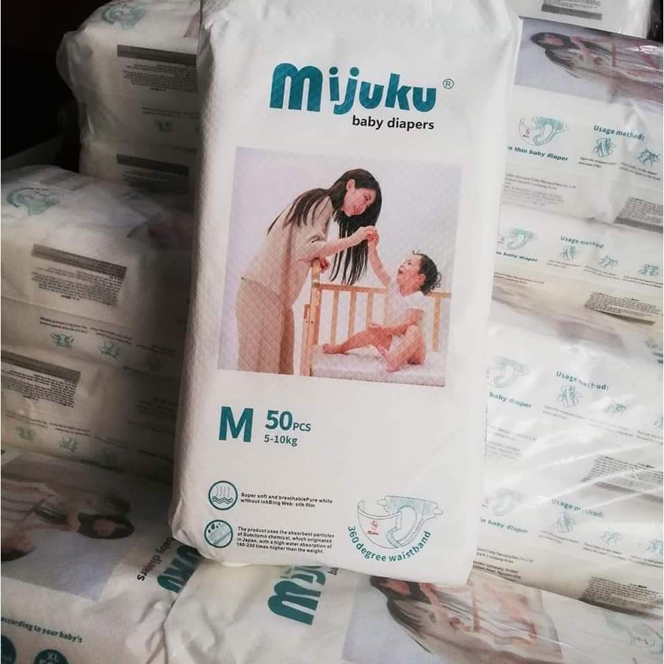 Tã dán Mijuku size S/M 100 miếng 2 bịch 50 miếng nhật bản