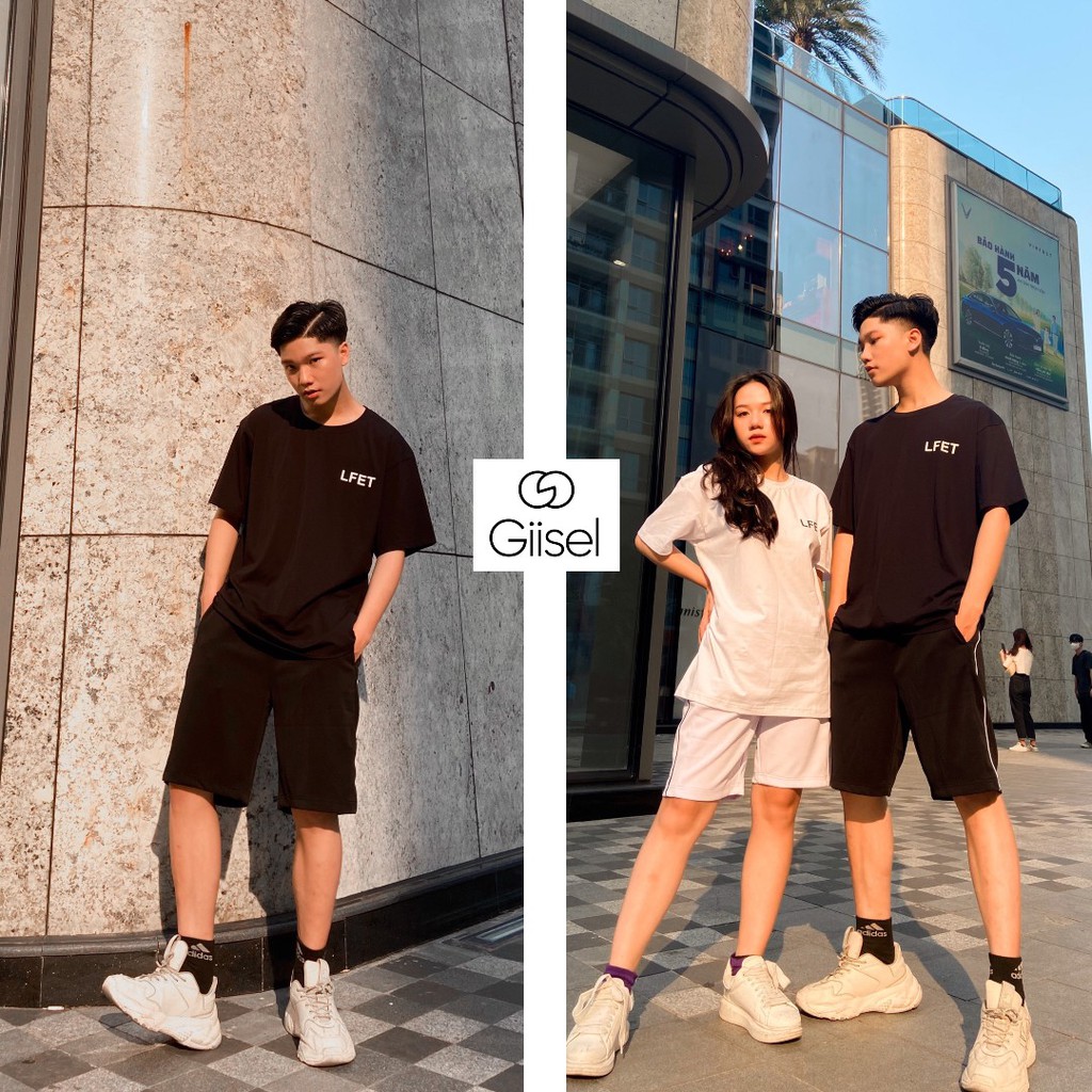 Bộ quần áo thể thao nam nữ mùa hè 2021 - quần short poly haida co giãn áo thun LFET cotton Giisel | BigBuy360 - bigbuy360.vn