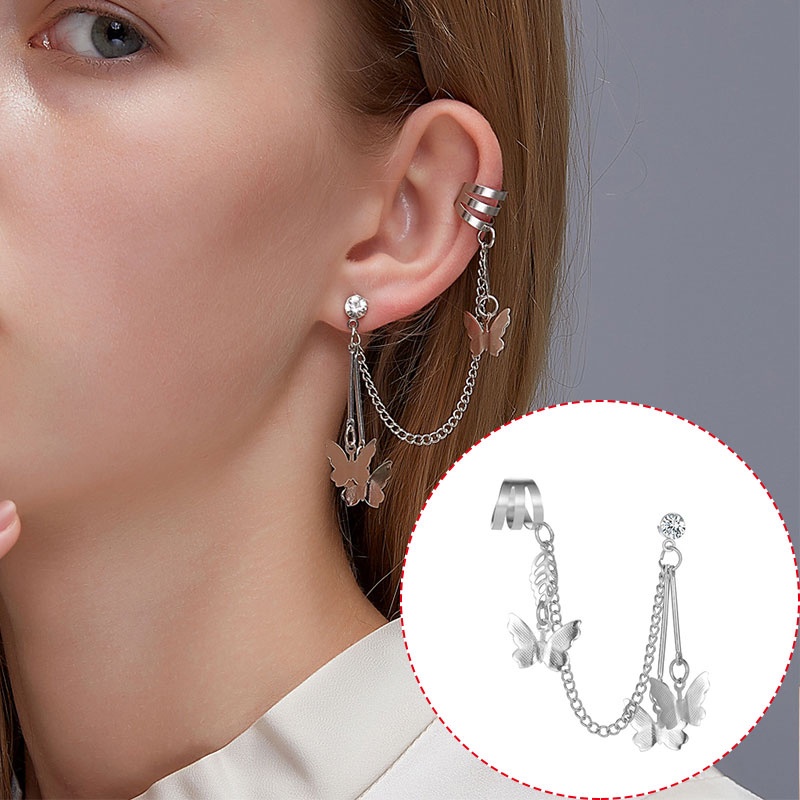 Khuyên kẹp vành tai hình bướm thời trang cho nữ