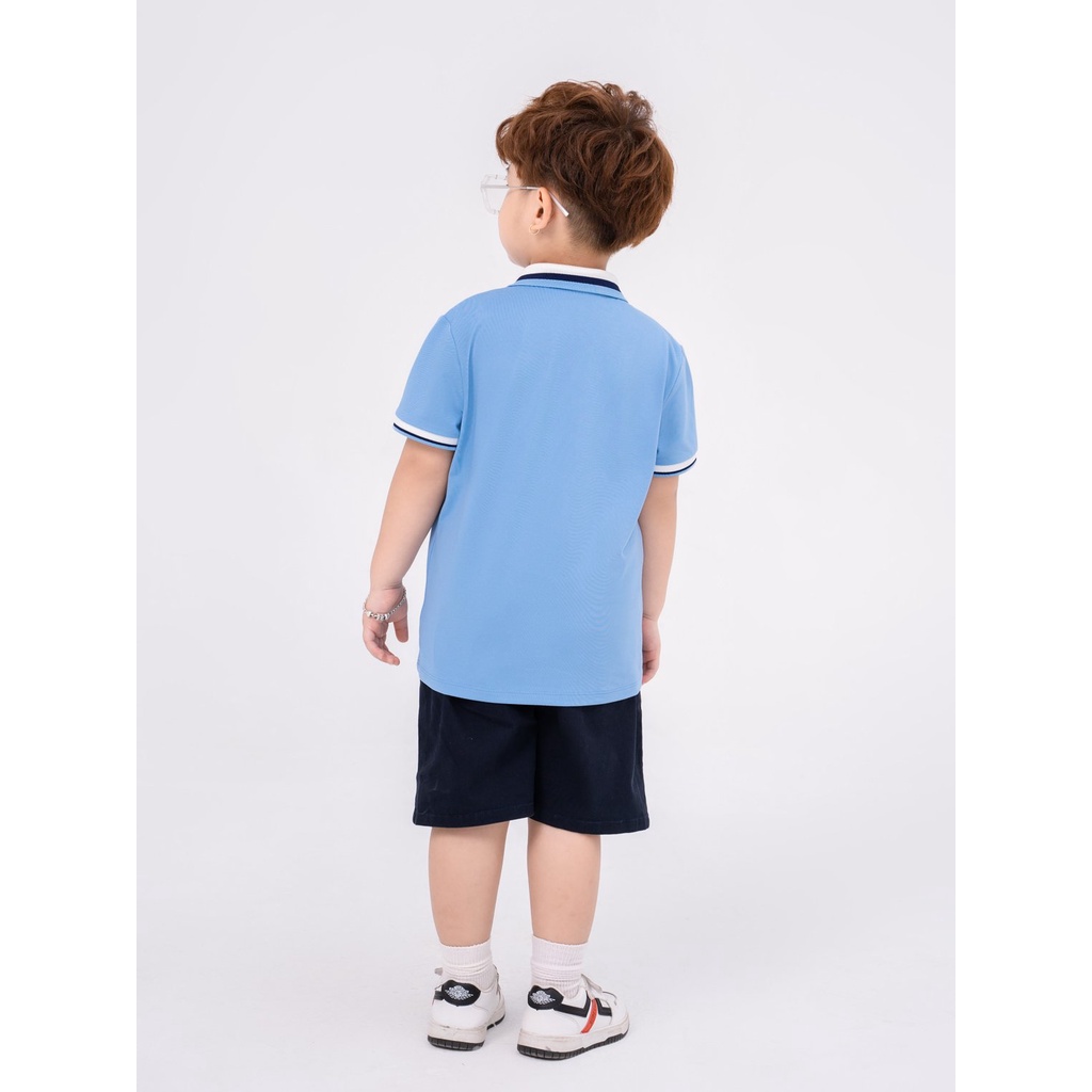 Áo Polo Trẻ Em YODY Airmax Phối Bo, Áo Phông Cộc Tay Cho Bé Phối Cổ Thoáng Mát APK5175