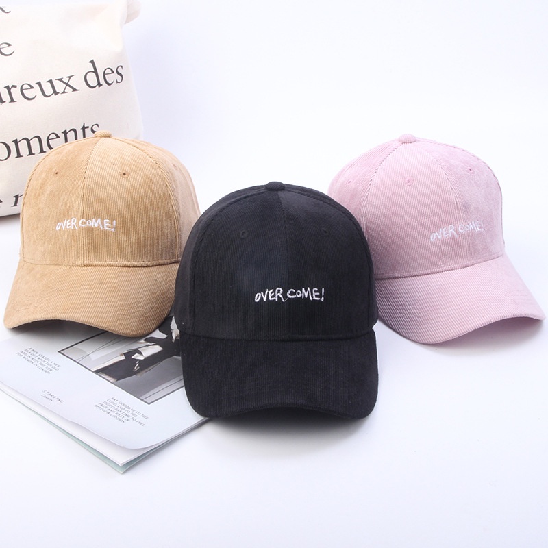 Corduroy Chữ cái Mũ bóng chày Mũ nam và nữ Mũ thông thường Tất cả phù hợp với Mặt trời