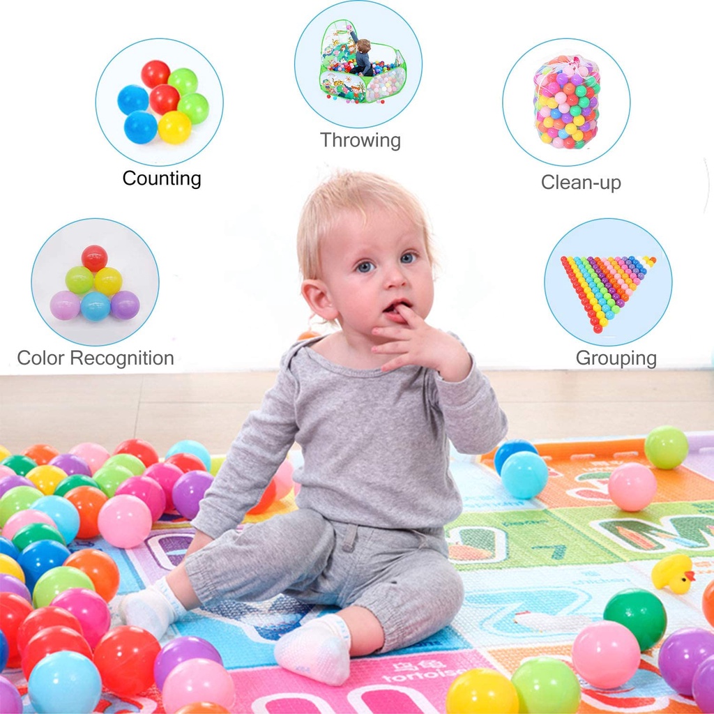 Set 100/ 200 quả bóng nhựa mềm kích thước 5.5cm/ 7cm nhiều màu sắc dành cho trẻ em