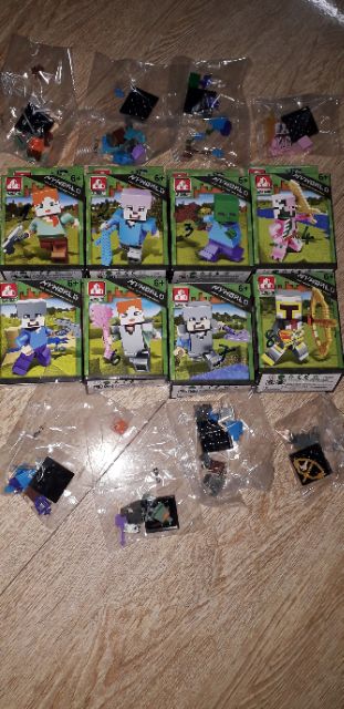 Set 8 hộp lắp ráp LegoMinecraff MyWord giáp 8003 trọn bộ