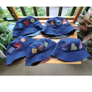 Mũ dương xỉ demin mix vải thô - Rừng Handmade