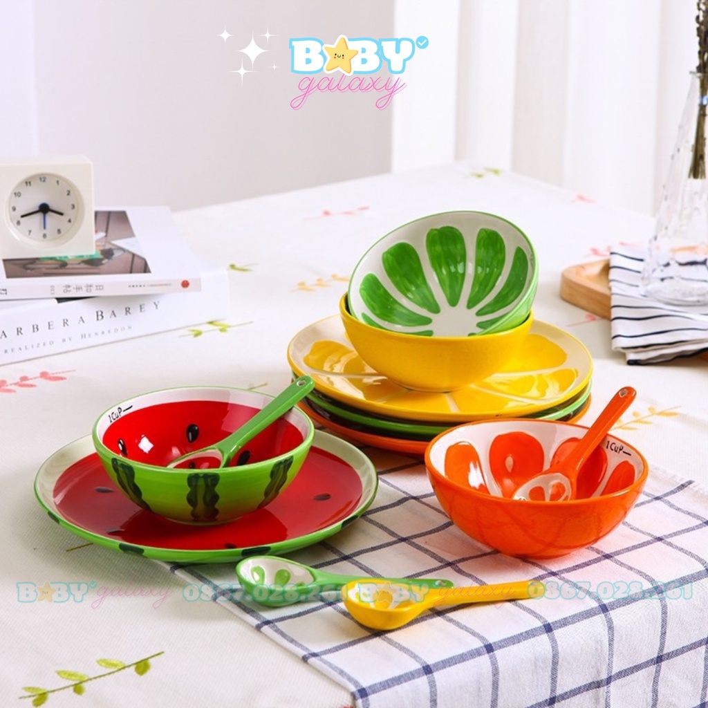 Chén Bát Ăn Cơm Cho Bé, Bát Ăn Dặm Hình Hoa Quả- Baby Galaxy Official