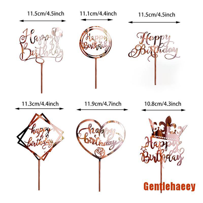 Set 6 Que Chữ Happy Birthday Cắm Trang Trí Bánh Kem