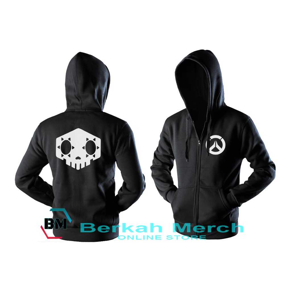 Áo Khoác Hoodie Có Khóa Kéo Màu Đen Sumbra Overwatch