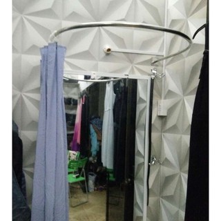 Khung Treo 1 Chiếc Inox Quây Thử Đồ Bán Nguyệt (Ko Có Rèm) quây tròn inox treo khung thay đồ dành các shop và tất cả ..