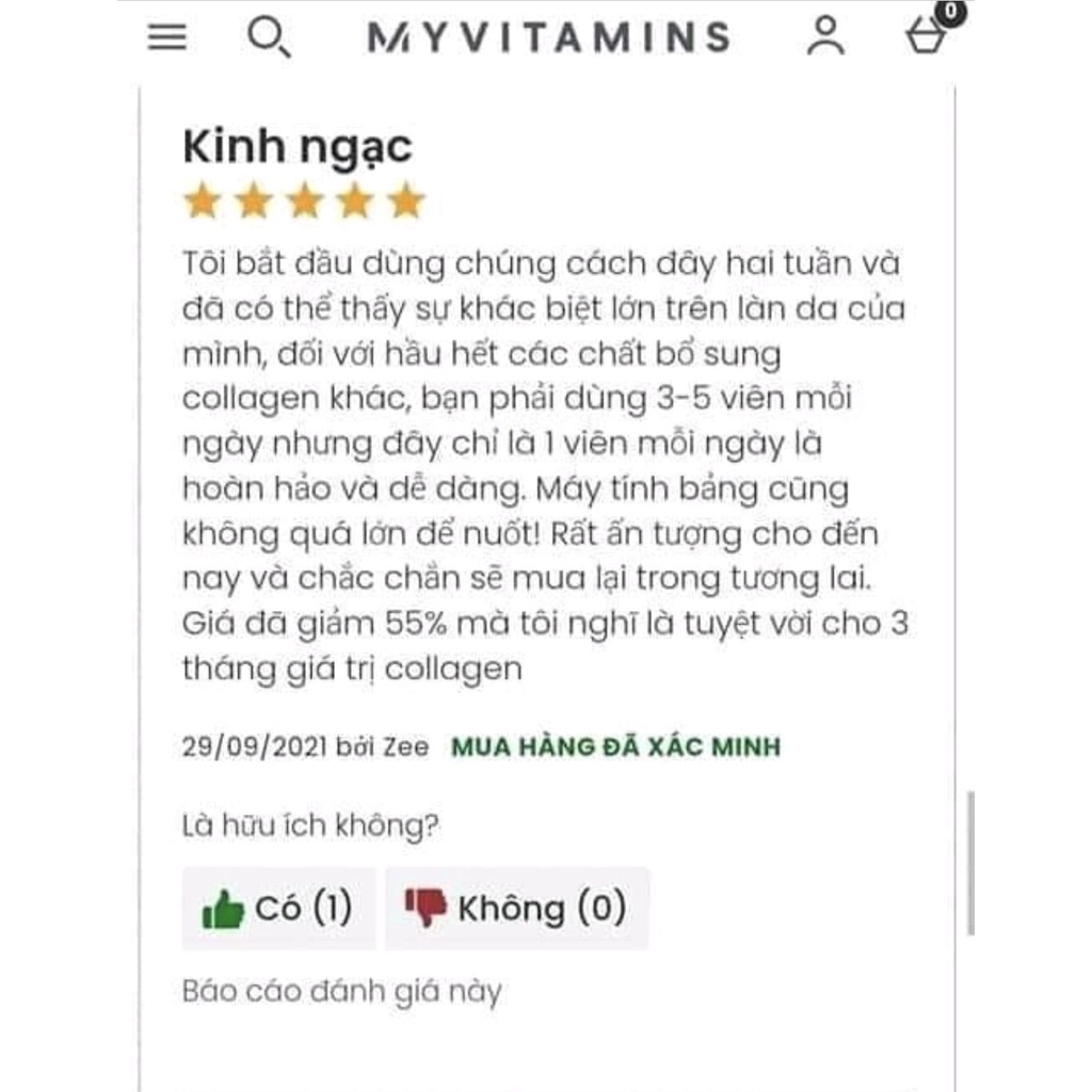 Collagen Myvitamins Viên uống Collagen thủy phân giúp đẹp da, chống lão hóa hộp 90 viên UK