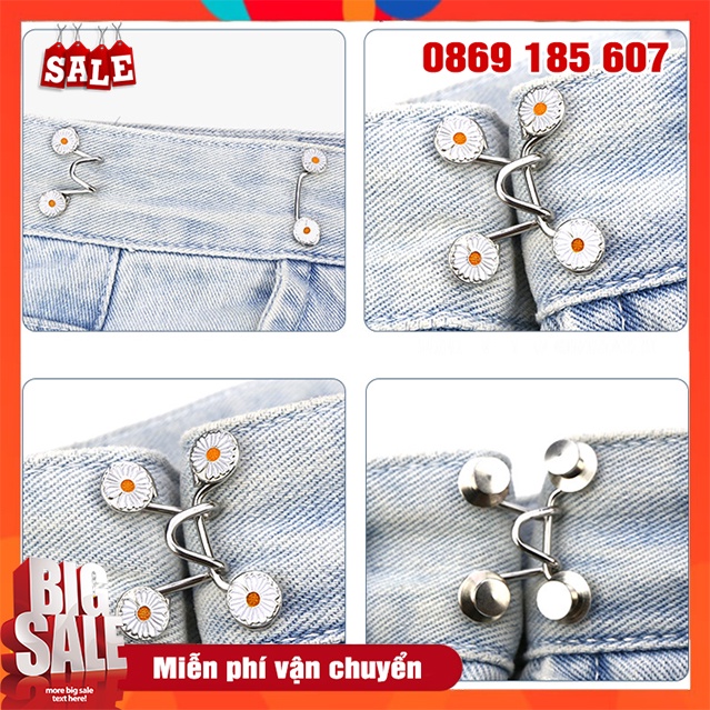 Set Nút Cài Quần Jean - Nút Gài Bằng Kim Loại Có Thể Tháo Ra Và Điều Chỉnh Lưng Quần Dễ Dàng