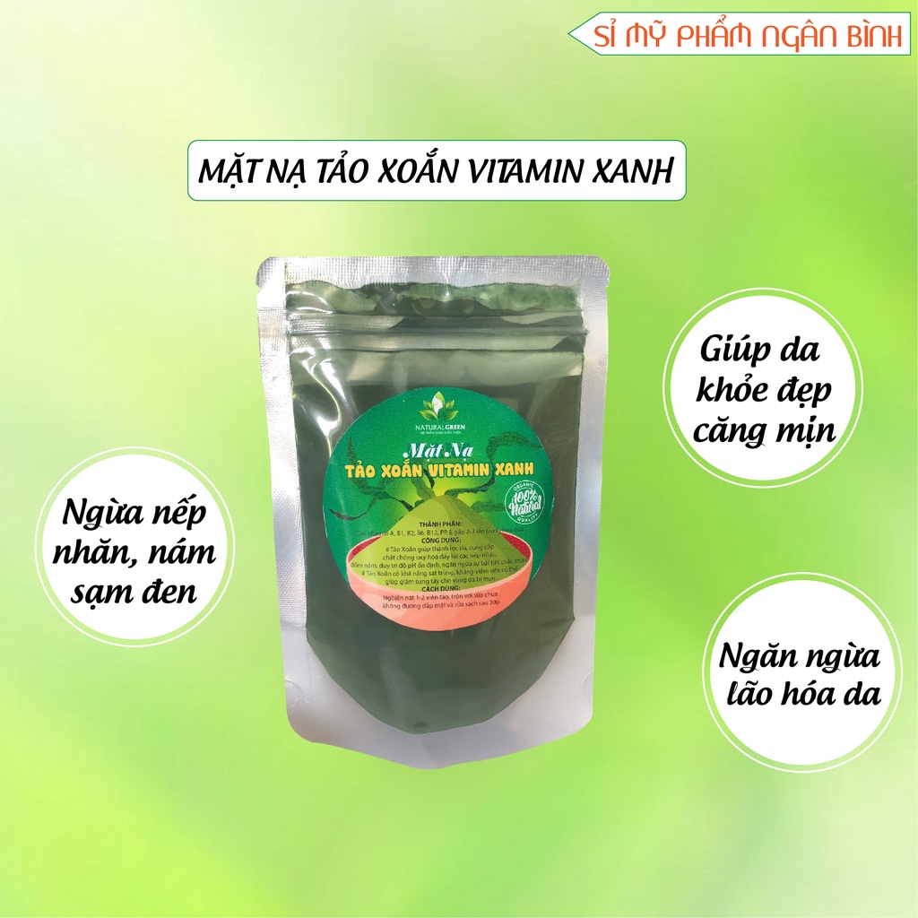 Mặt nạ tảo xoắn vitamin xanh tăng cường dưỡng da, giảm sưng tấy, đẩy lùi nếp nhăn