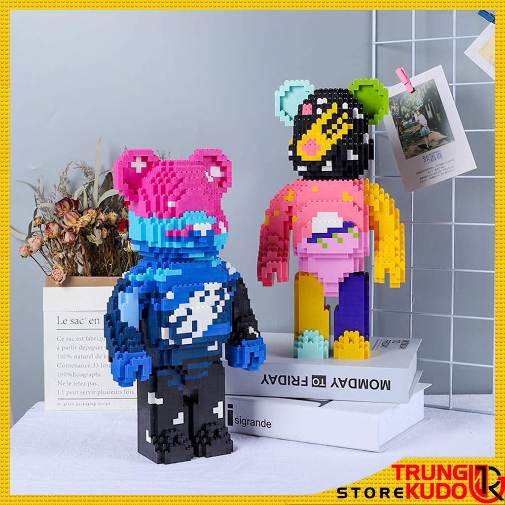 Lắp ráp Bearbrick Hoàng Hôn Thiên Hà độc đáo dạng đồ chơi mô hình Bearbrick làm quà tặng, home decor