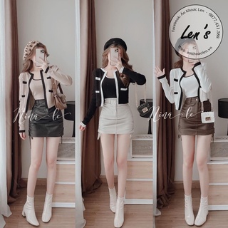 SET ÁO KHOÁC LEN CARDIGAN VIỀN