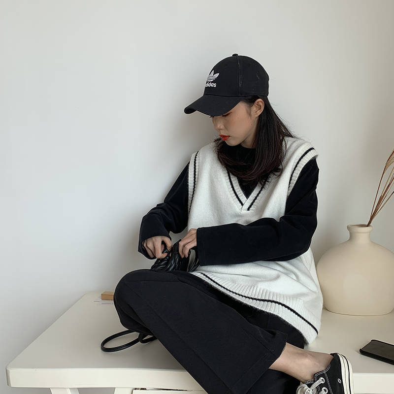 Áo Dệt Kim Nữ Cổ Chữ V Dáng Rộng Phong Cách Hàn Quốc