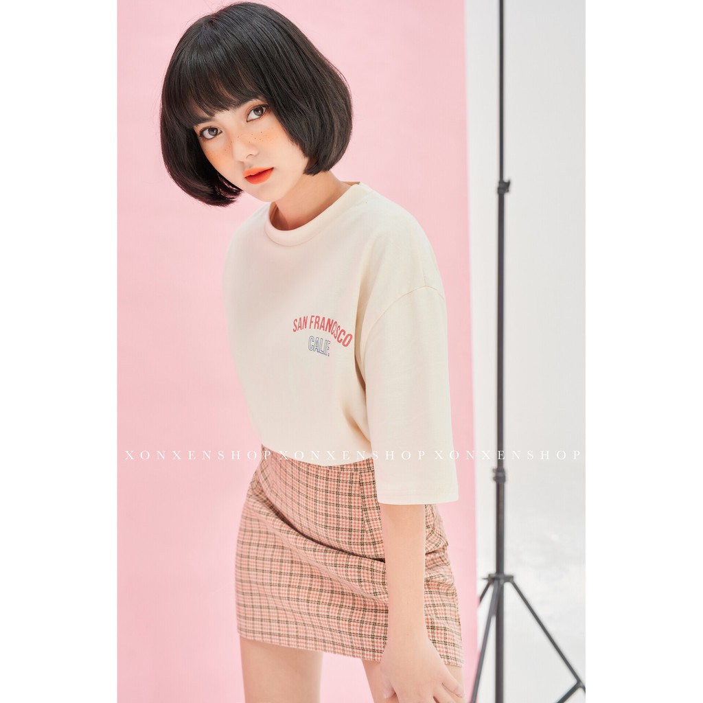 Áo thun form rộng in chữ Xonxen shop chất cotton thoáng mát free size, mã 2151