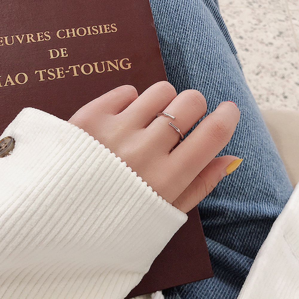 Nhẫn Đeo Tay Tạo Hình Đốt Tre Đơn Giản Cho Nữ