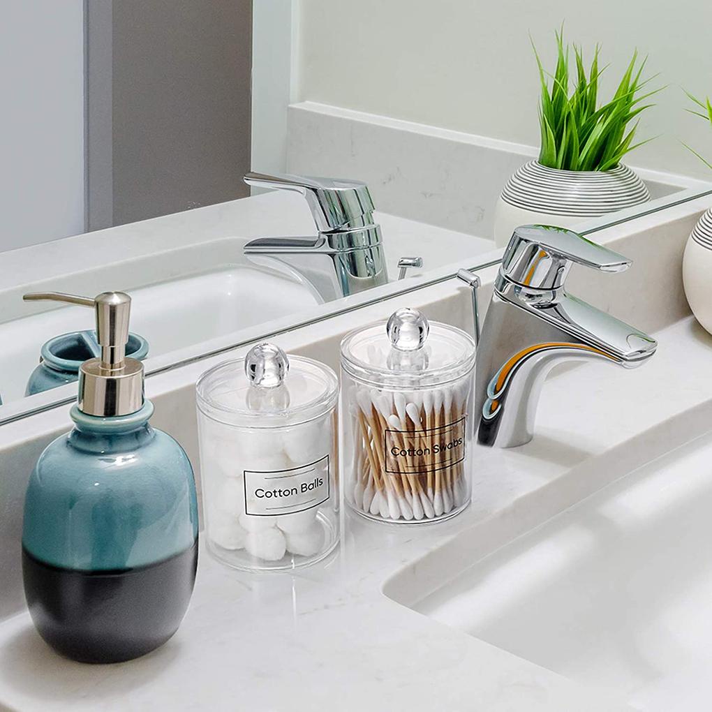 Set 2 Giá Đỡ Bông Tẩy Trang Bằng Acrylic Tiện Dụng