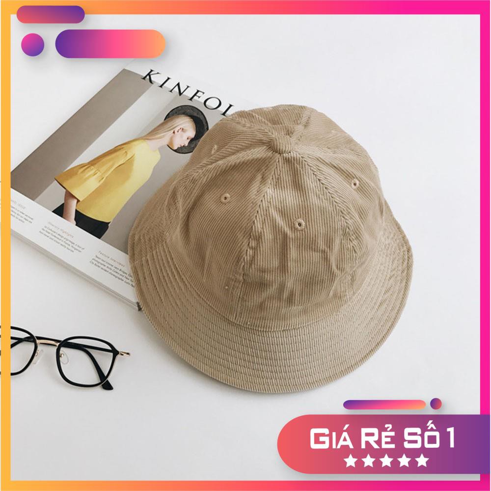 MŨ BUCKET MARUKO, NÓN BUCKET VÀNG VẢI NHUNG ULZZANG
