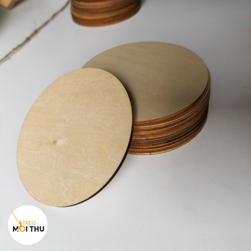 Miếng Gỗ Hình Tròn - Đủ Kích Thước - Trang Trí, Decor Nhà Cửa, DIY - Gỗ đoạn nhập khẩu - Treo Mọi Thứ