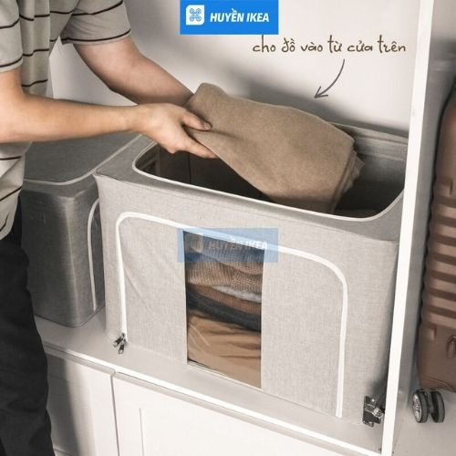 Hộp đựng đồ đa năng khung thép cứng cáp có khóa kéo 2 đầu tiện dụng