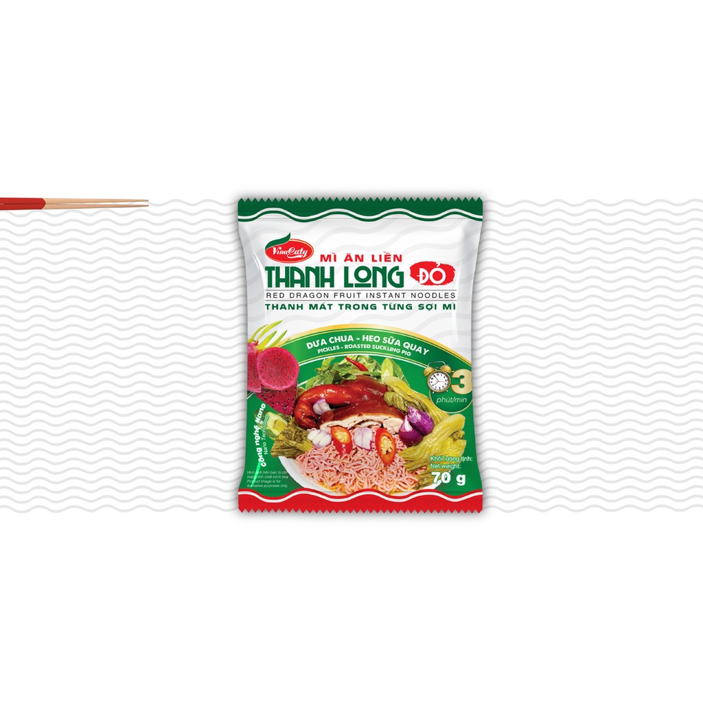 Mì gói Thanh Long Đỏ Dưa Chua - Heo Sữa Quay