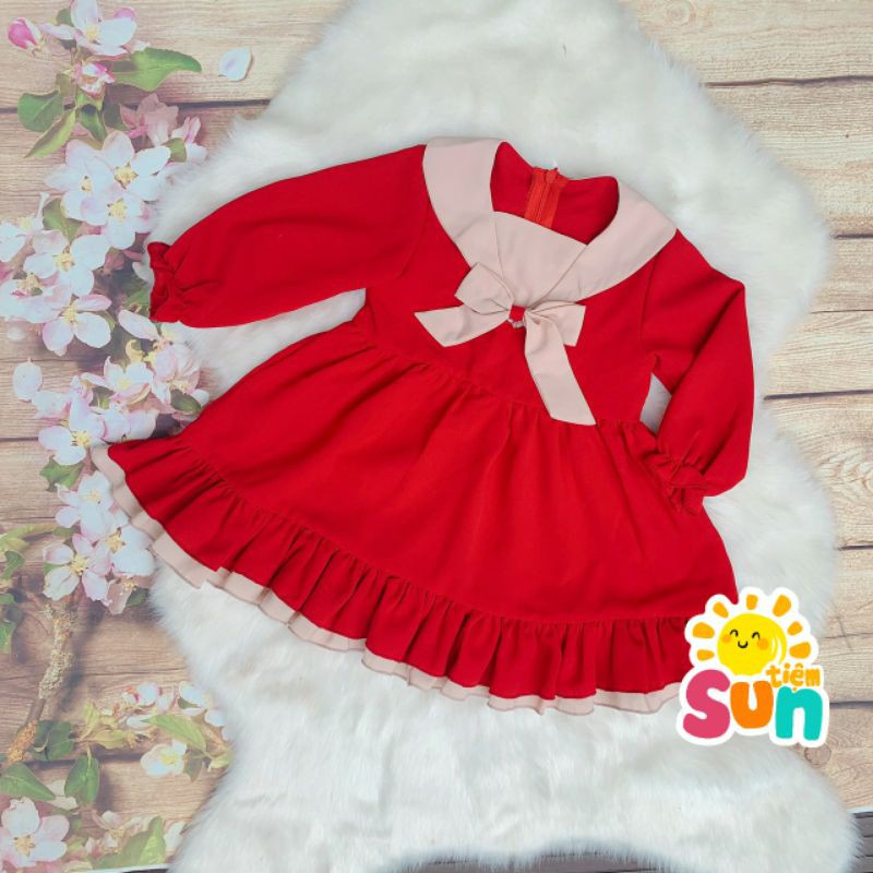 𝗔̉𝗻𝗵 𝘁𝗵𝗮̣̂𝘁 - 𝗖𝗼́ 𝘃𝗶𝗱𝗲𝗼 Váy cho bé gái size 5-32kg  Vải đũi chun mềm mại, lên phom đẹp