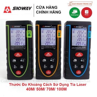 {FREESHIP- BH 6 THÁNG} Máy Đo Khoảng Cách Bằng Tia Laser SNDWAY 40M 50M 70M 100M "Độ Chính Xác Cao, Dễ Sử Dụng"