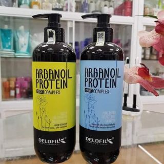 Dầu gội xả Delofil Arganoil Protein 800ml trị gàu ,dưỡng ẩm nuôi dưỡng tóc