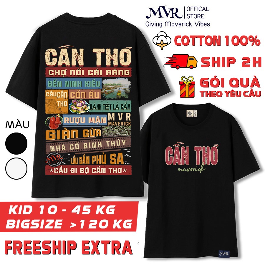 Áo thun Cần Thơ Ver 2 tỉnh thành ao cặp gia đình in 2 mặt Unisex phông rộng tay lỡ cotton fact UNDER MVR BB4166