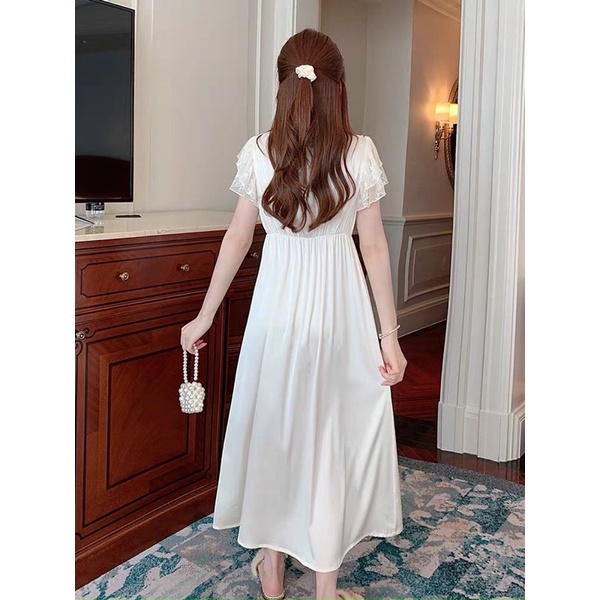 {Hàng cao cấp QC}VÁY NG Ủ CÔNG CHÚA TIỂU THƯ DÁNG DÀI_MÀU NUDE,LỤA  MỀN MỊN MÁT, HÃNG STUDIO