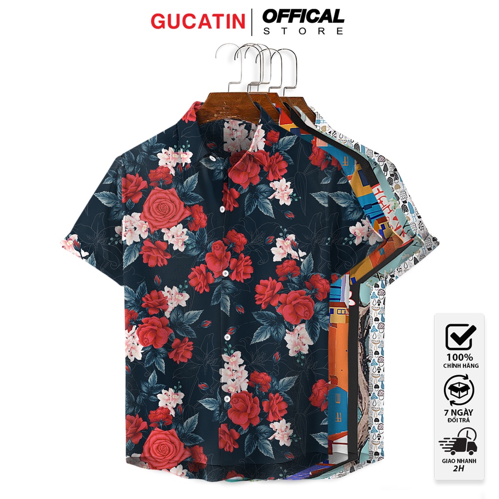 Áo sơ mi GUCATIN nam nữ form rộng, áo unisex vải lụa xịn thoáng mát V21 - V38