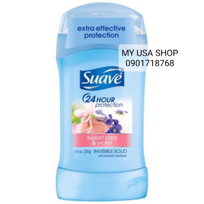 Lăn khử mùi nữ mini ❤️ LĂN KHỬ MÙI CHO NỮ SUAVE 24 HOUR PROTECTION USA MỸ 39G