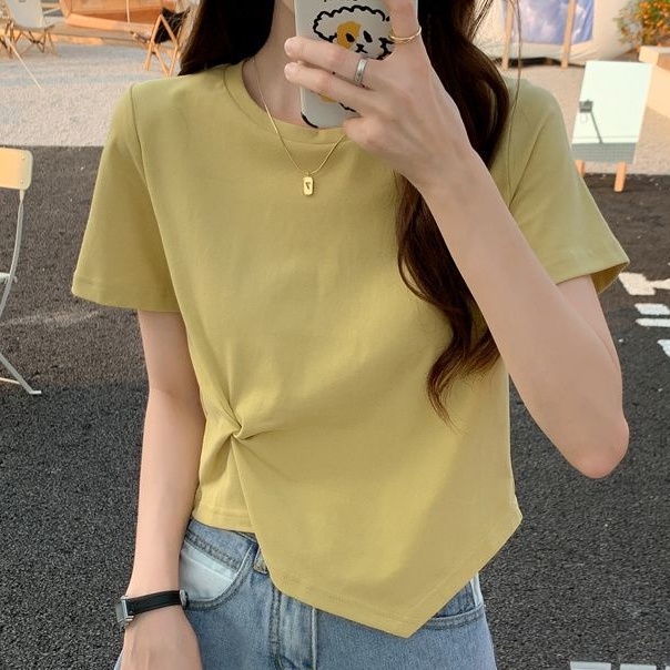 Áo thun tay ngắn lưng cao thời trang mùa hè cho nữ JL-TX-13