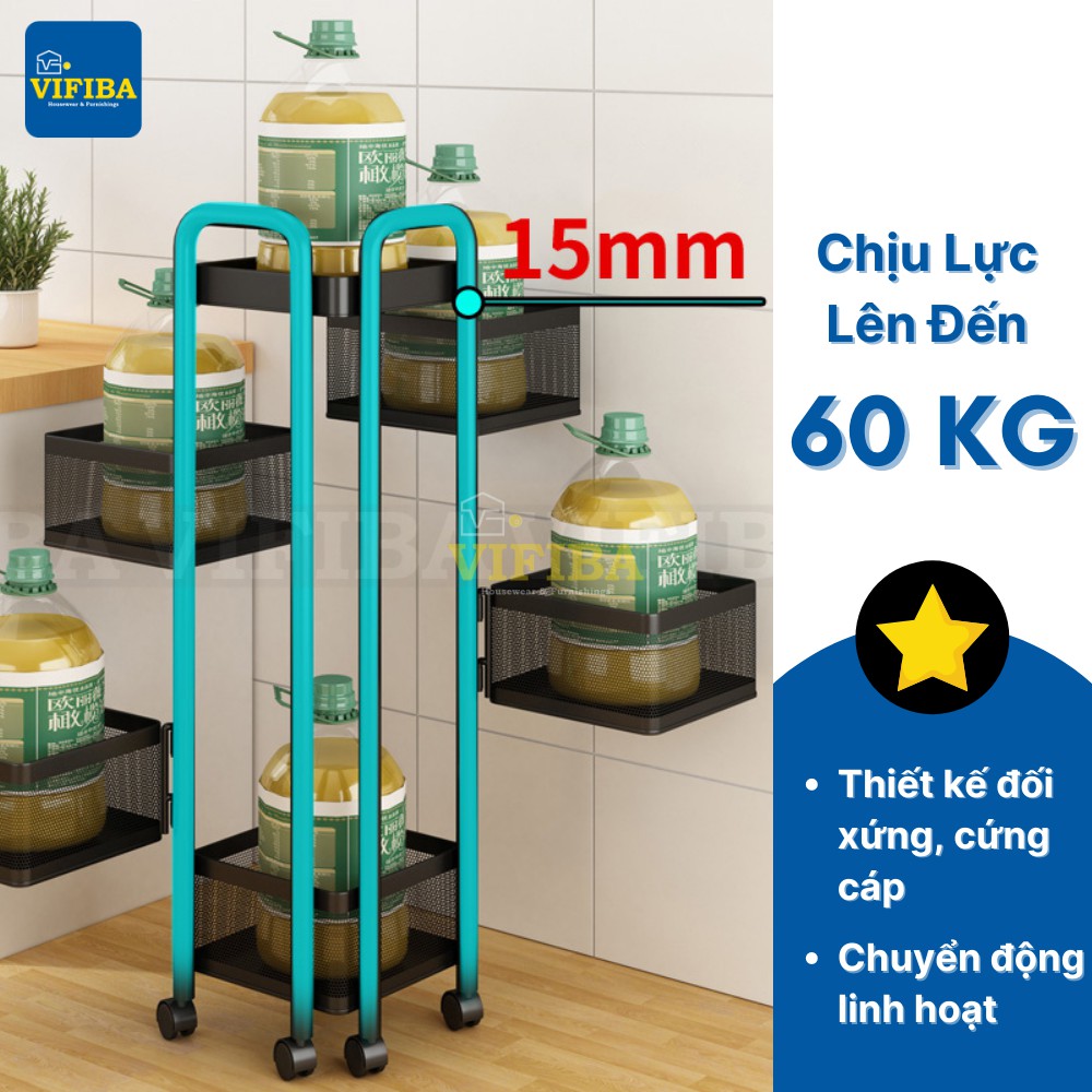 Kệ Xoay 360 Độ VIFIBA Đa Năng, Dạng Vuông, Thép Không Gỉ, Sơn Tĩnh Điện, Tủ Đựng Đồ Nhà Bếp Thông Minh | BigBuy360 - bigbuy360.vn